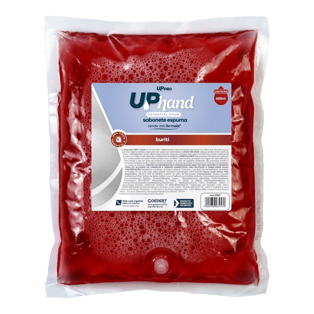 🧼  Sabonete Espuma UPPro 600ml – Buriti | Kit 1 Refil | Fórmula Suave | Hidrata | Pronta Entrega
