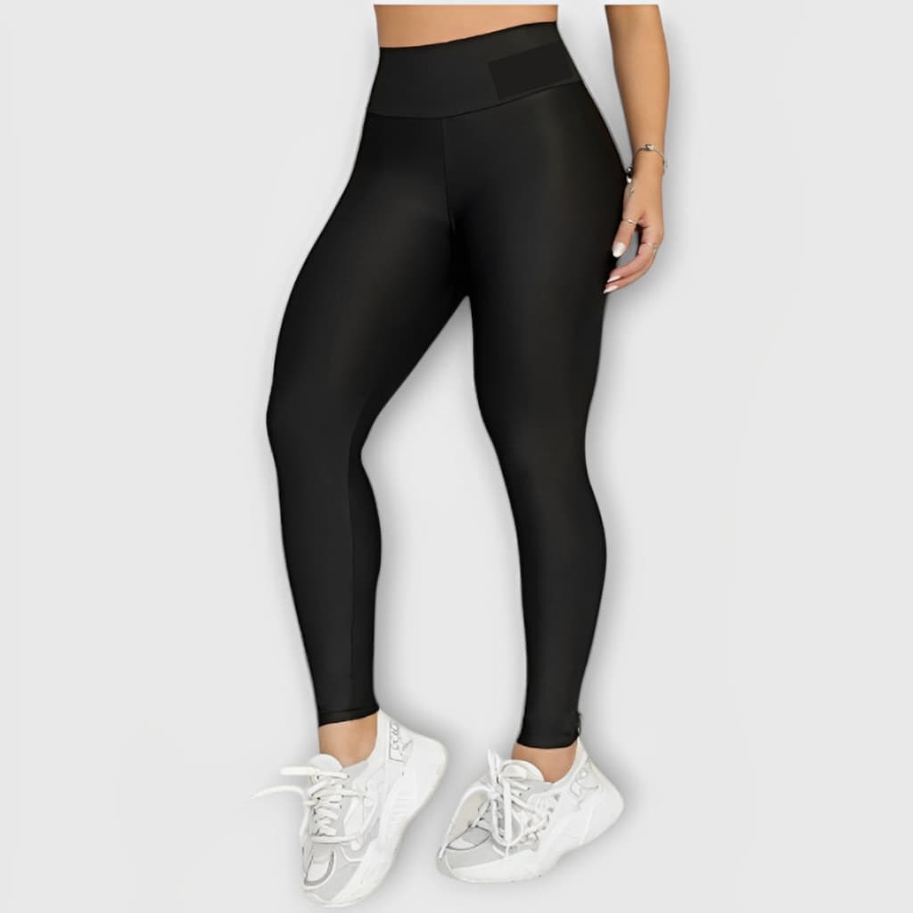 Calça Legging Suplex Grosso Feminina Cintura Alta Para Academia Preta