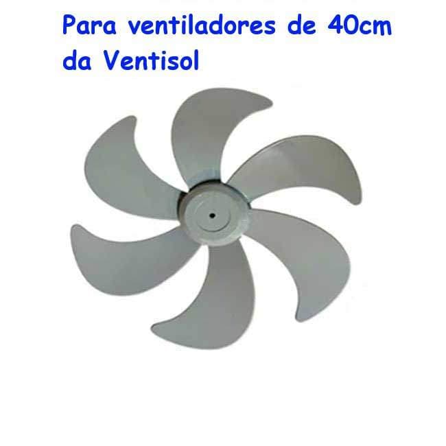 HÉLICE para Ventilador Ventisol 40 cm 6 pás - CINZA - Hélice Ventisol 40cm - Furo Redondo (adaptável)