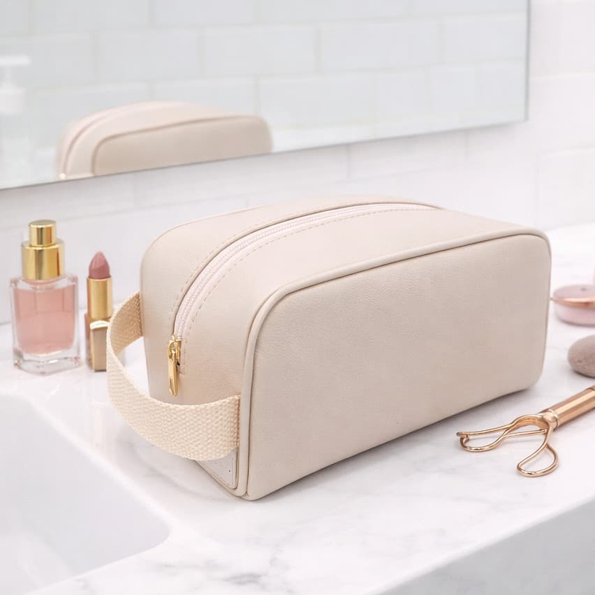 Bolsa Feminina Necessaire Fashion – Bolsa com Zíper Dourado e Design Ideal Para Higiene e Maquiagem