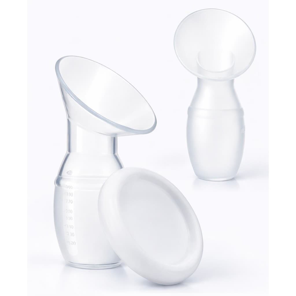 Coletor Concha Leite Materno 100% Silicone Livre de BPA com tampa - Sucção Natural Amamentação