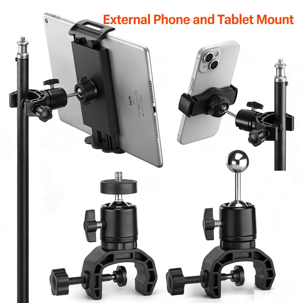 Suporte Universal Para Telefone E Tablet Rosca Externa De 1/4 " , Cabeça Esférica De 17.4 Mm 360 ° Giratório De Piso Com