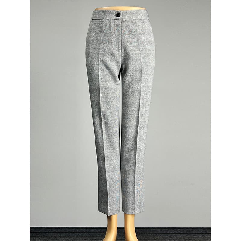 Marca profissional Wear cinza xadrez terno calças magras mulheres 2025 meados de cintura magro-ajuste mais magro olhar c