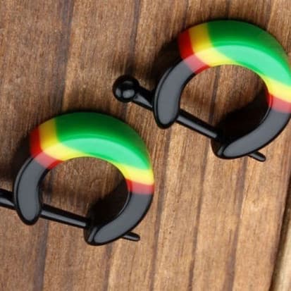 Brinco argola reggae Jamaica  bob Marley masculino feminino 1 unidade