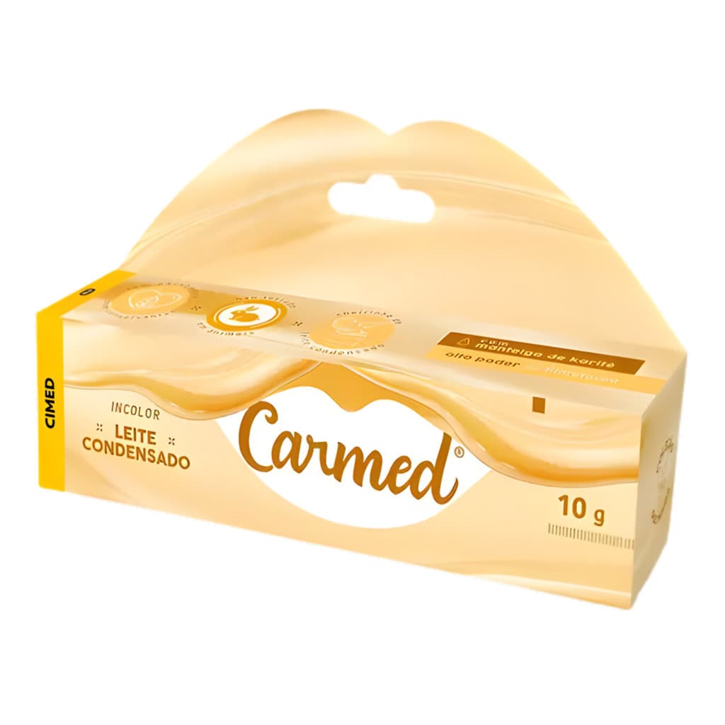 Hidratante Labial Carmed Leite Condensado, Incolor, Aroma Doce, Hidratação Diária, Bisnaga 10g