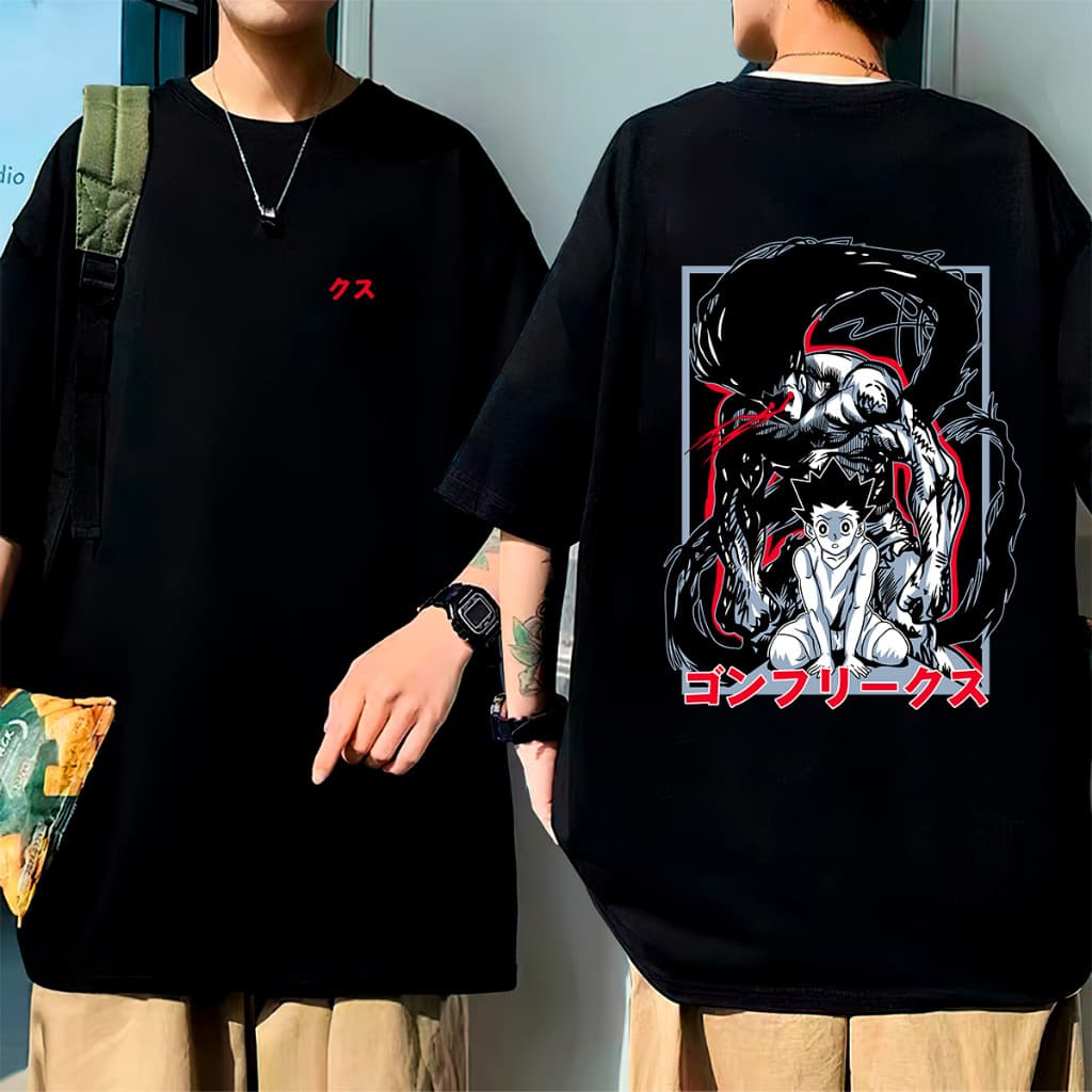 Camiseta Oversized Algodão Anime Hunter Mangá Gon Novidade