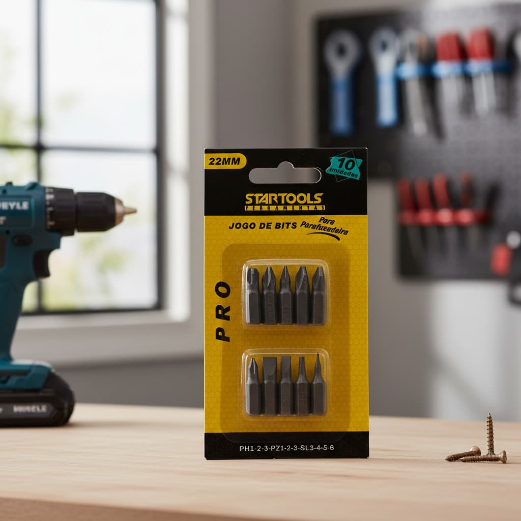 Jogo De Bits Para Parafusadeira Com 10 Peças Startools ferramentas