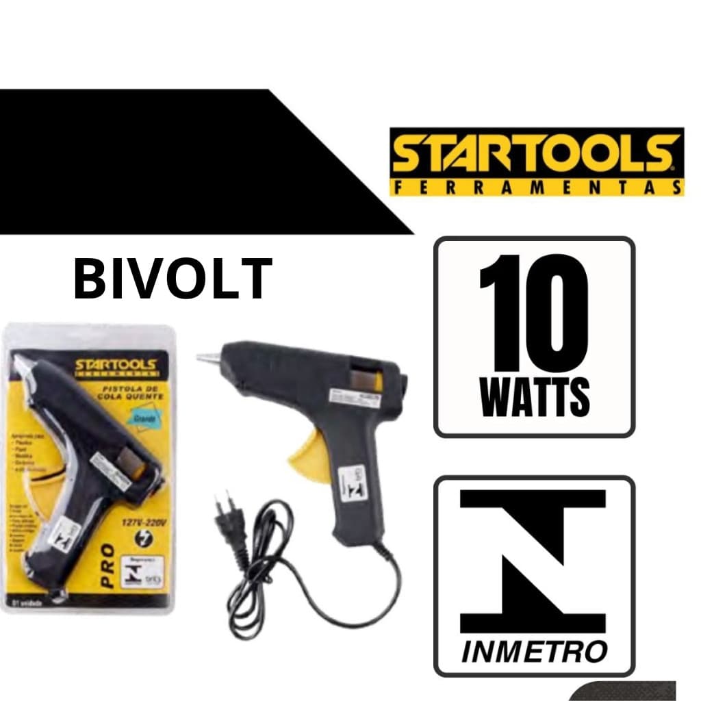 Kit Pistola de Cola Quente Bivolt com 7 Bastões Finos de Cola Quente