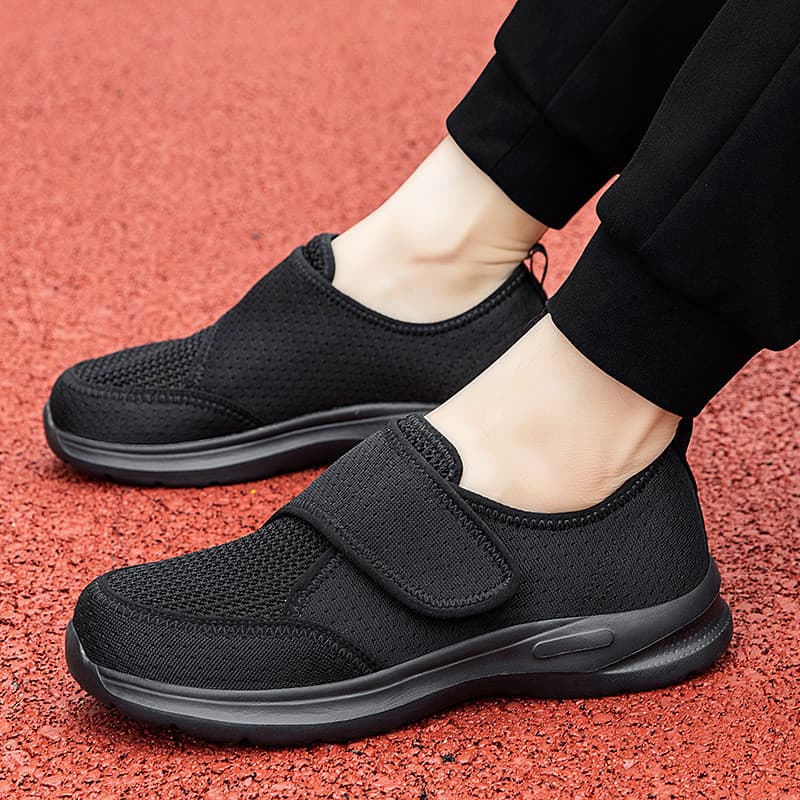 Sapatos para idosos peito do pé largo homens mulheres sapatos esportivos idosos de meia-idade sola macia W