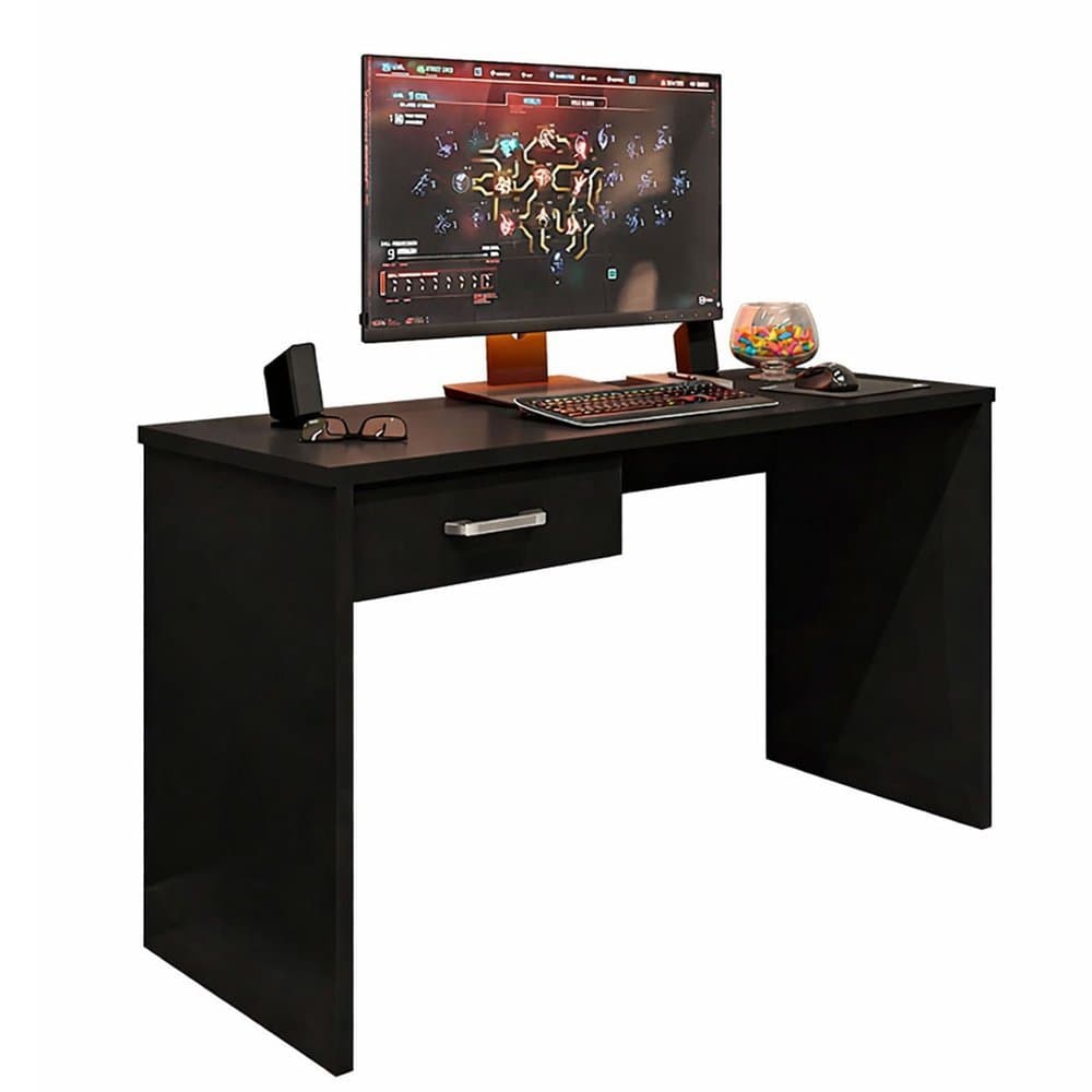 Mesa Gamer Compacta com 1 Gaveta para Escritório DRX-9000 Preto