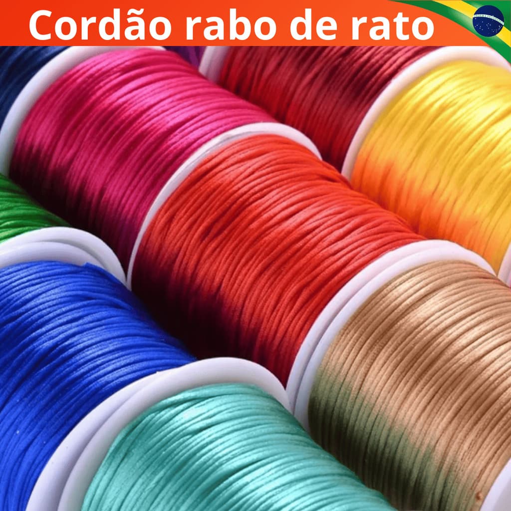 Fio de Seda Cordão Rabo de Rato para Artesanato 50m x 2mm