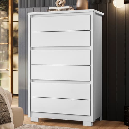 Cômoda 6 Gavetas Multiuso Unno Quarto Casal Luxo Compacta Grande