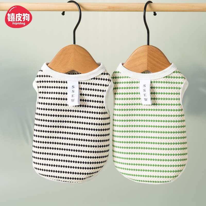 Primavera verão cão bolinhas Jacquard colete gato roupas de duas pernas pequeno médio cães filhote de cachorro Pet roupa