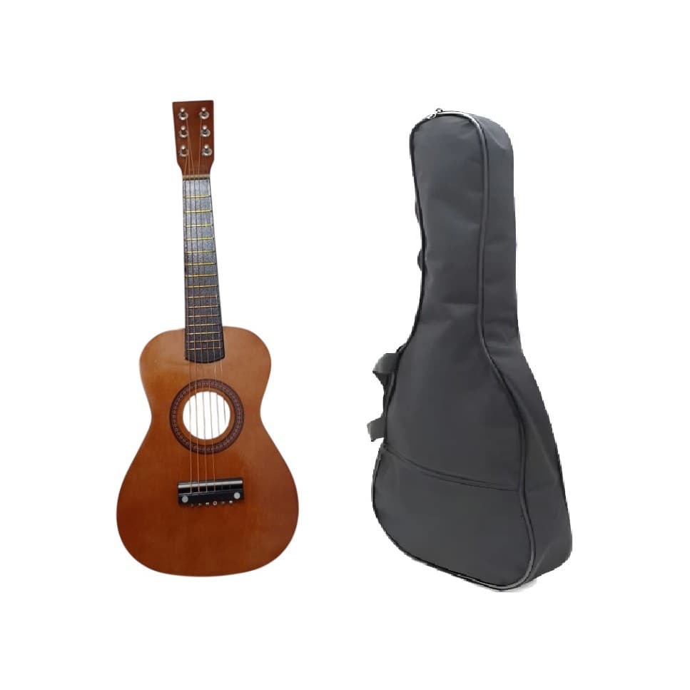 Mini Violão Infantil Acústico Cordas Aço Marron  Com Capa