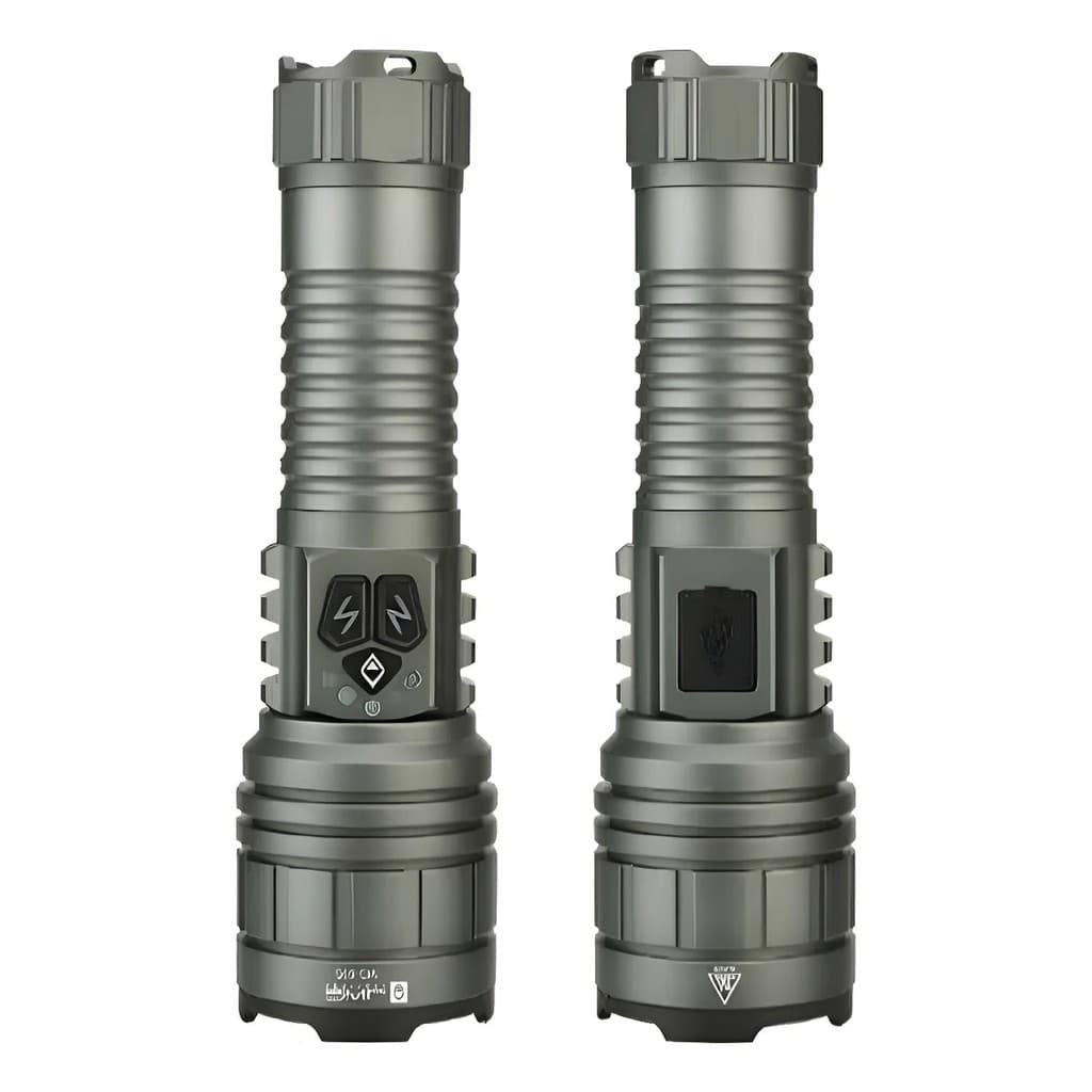 Lanterna Tática Jws | Ws-695| Led V3 Com Zoom Bateria 26650 Branco Preto