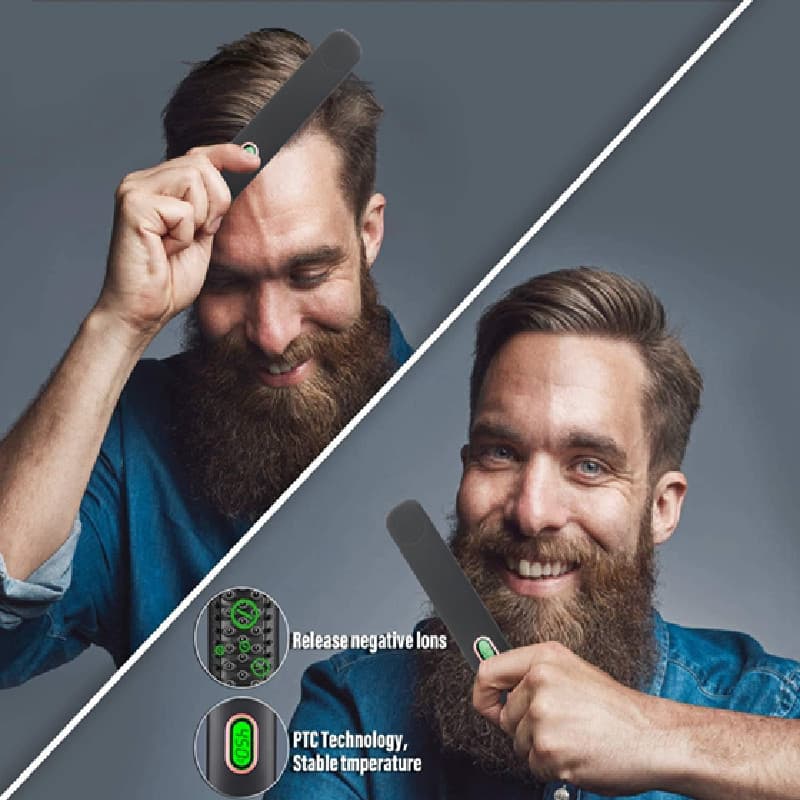 Barba de Respeito! Pente Alisador 2 em 1 Alinhamento Perfeito em Minutos
