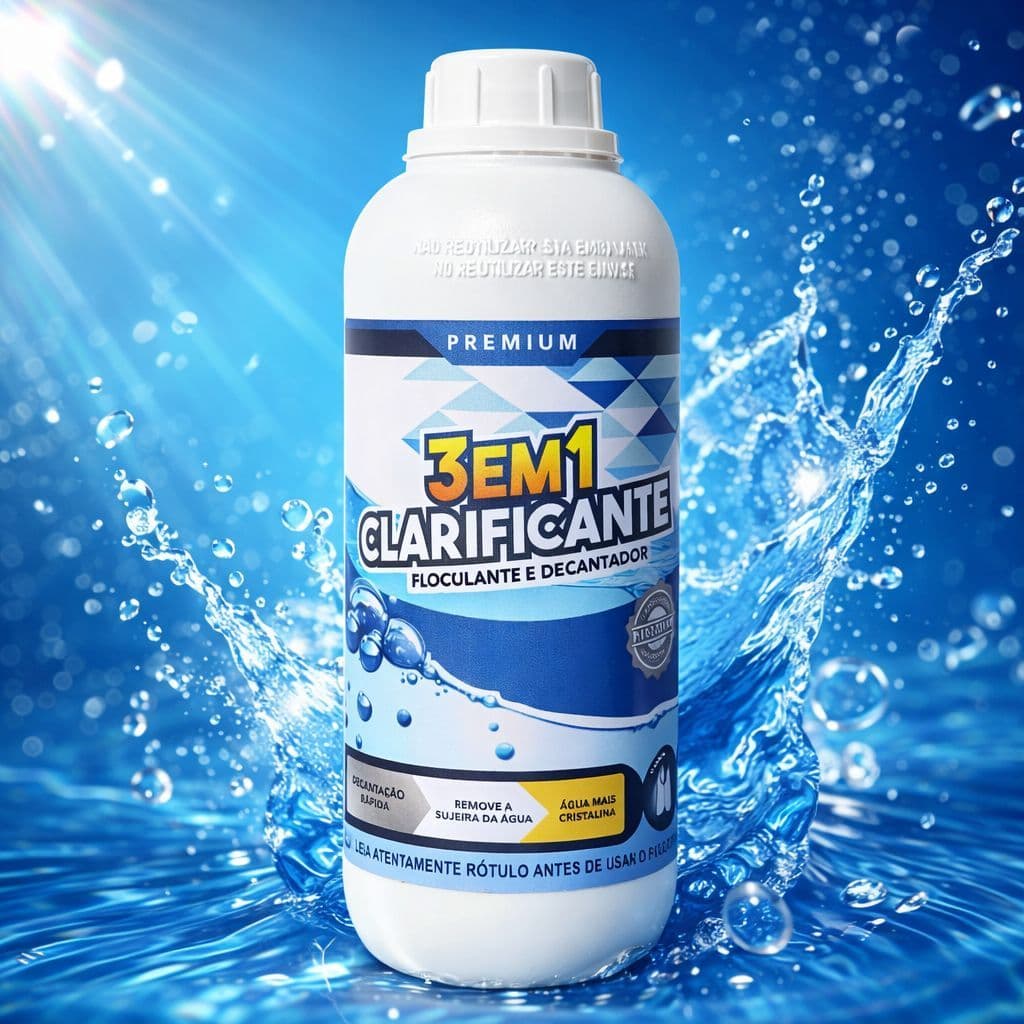 Clarificante E Decantador De Piscina 3 Em 1 Concentrado 1L Clareador de piscinas Formula super concentrada limpa tudo
