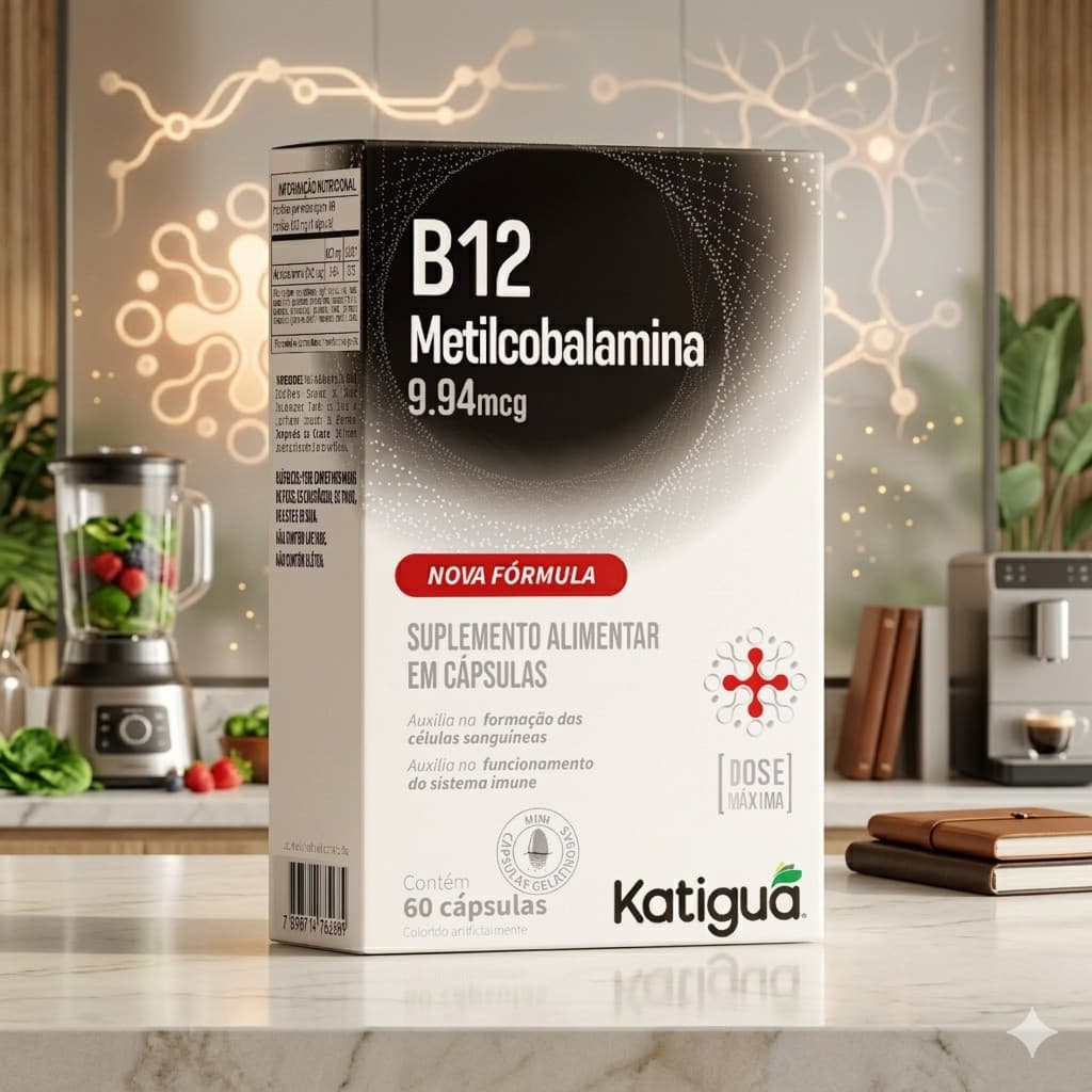 B12 Metilcobalamina Vitamina  60 Mini Cápsulas Gelatinosas Uso Diário Original Suplemento