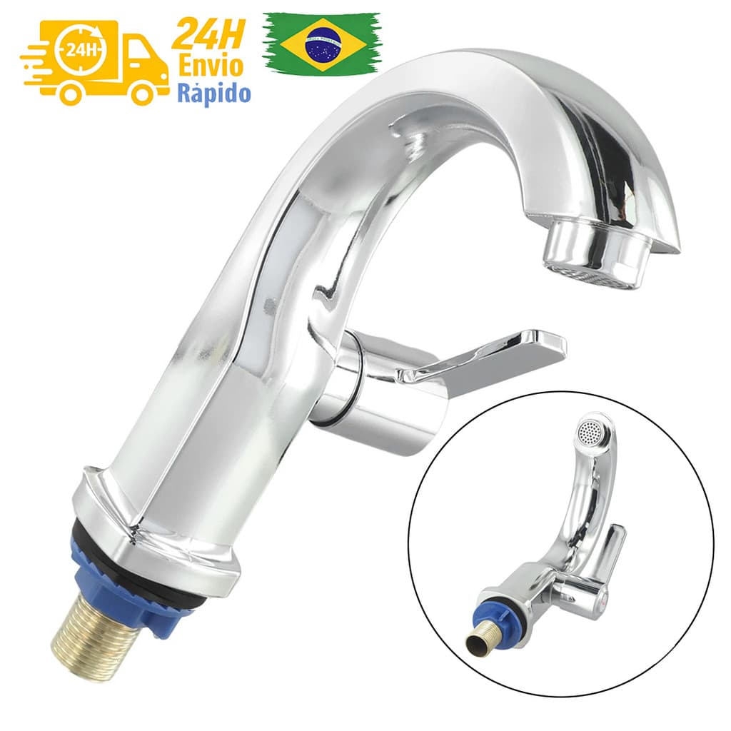 Torneira ABS Cromada Para Banheiro Design Moderno - Lavatório De Bancada - ENVIO 24H