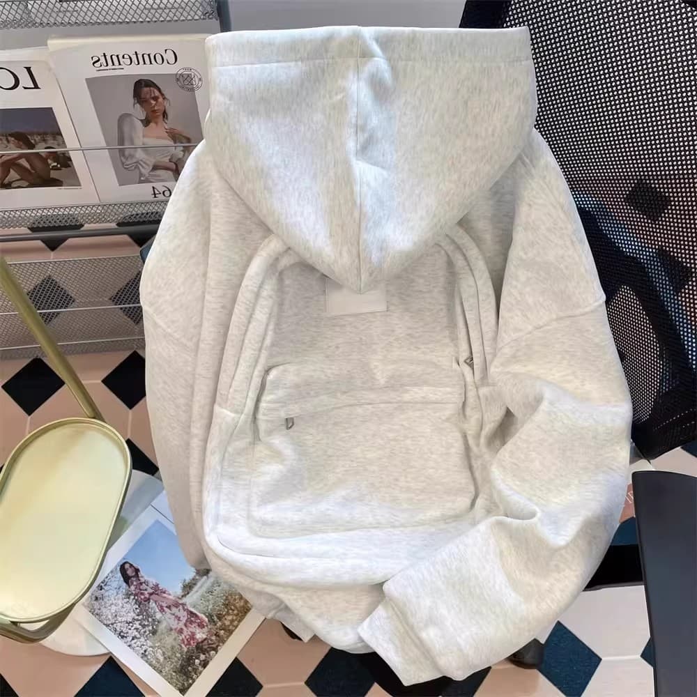Comércio exterior pedido Original americano Street Wear tridimensional mochila com capuz Cardigan moletom masculino casa
