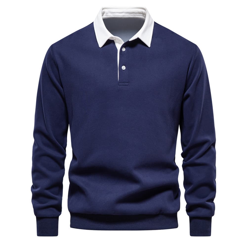 Camisas polo masculinas outono camisas polo de manga comprida na moda Casual All-Match Sweatshirts camisas polo camisas