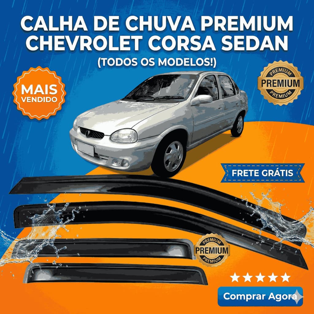 Defletor Calha de Chuva Corsa Classic 1994 a 2015 4 Portas Ecoflex