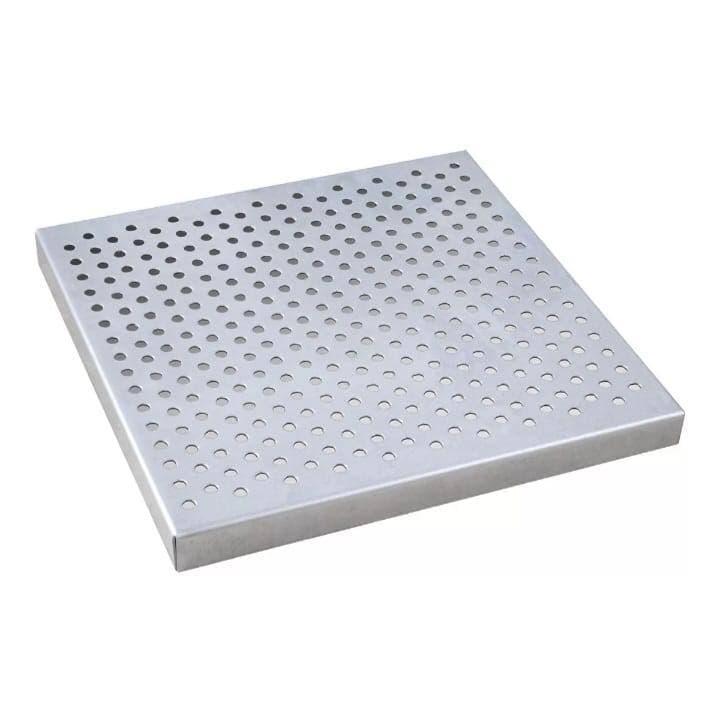 Grelha Perfurada Inox 20X20cm Ralo para Quintal Varanda Áreas Externas Agua Pluvial