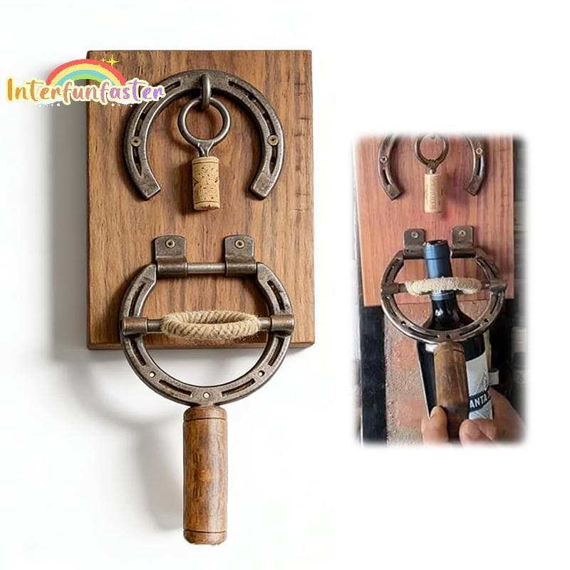 [Interfunfasterfunb] Abridor De Vinho Em Ferradura Rústico Montado Na Parede , Garrafas De Decoração Industrial Vintage