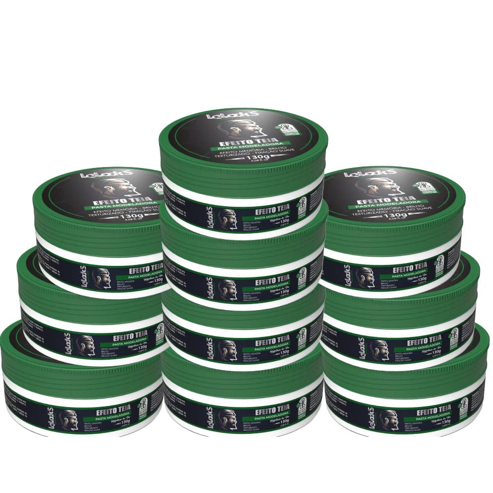 Kit 10 pasta fixadora efeito teia barba e cabelo Lelooks For Men 130g