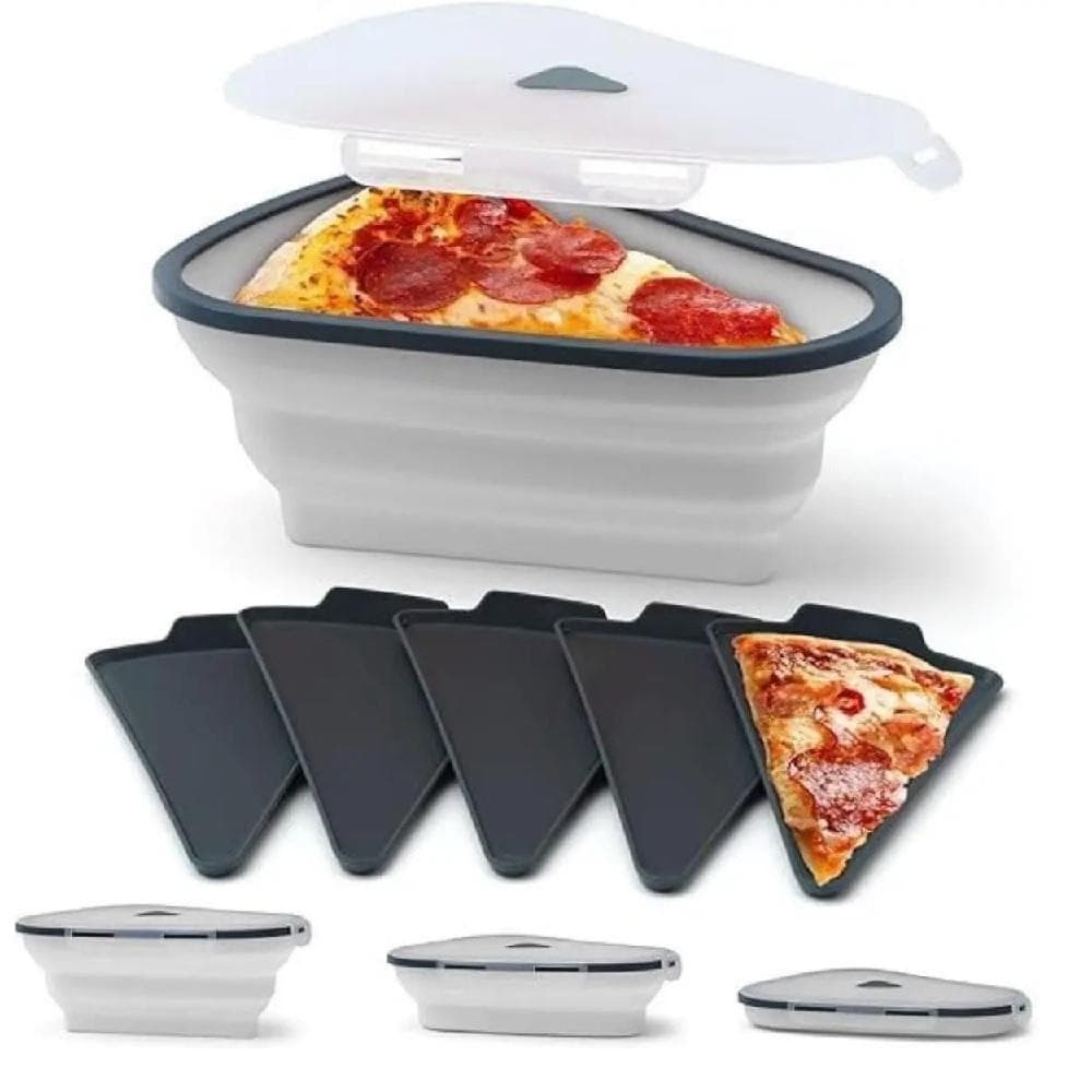 Pote Porta Pizza Retrátil – Silicone Hermético para Alimentos, Micro-ondas e Freezer