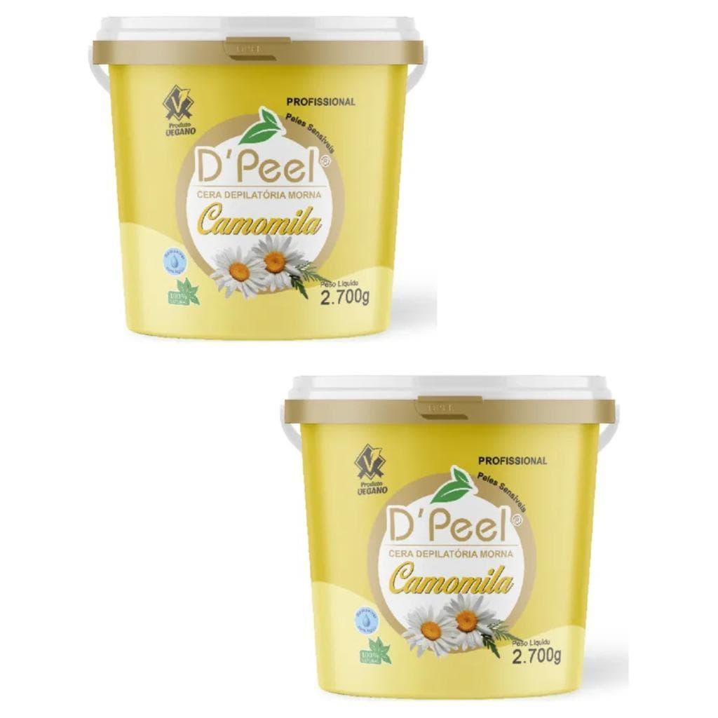 Kit 2 D´Peel - Cera Depilatória Morna 2700g - Camomila  - Reds