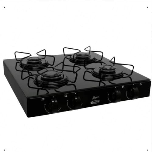 Clarice Júnior 4B Fogão Cooktop Gás Preto e Inox