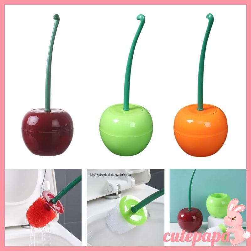 Escova Vaso Sanitário Decorativa cutepa Formato Cerejas E Fixação Para Limpeza Eficiente Banheiro