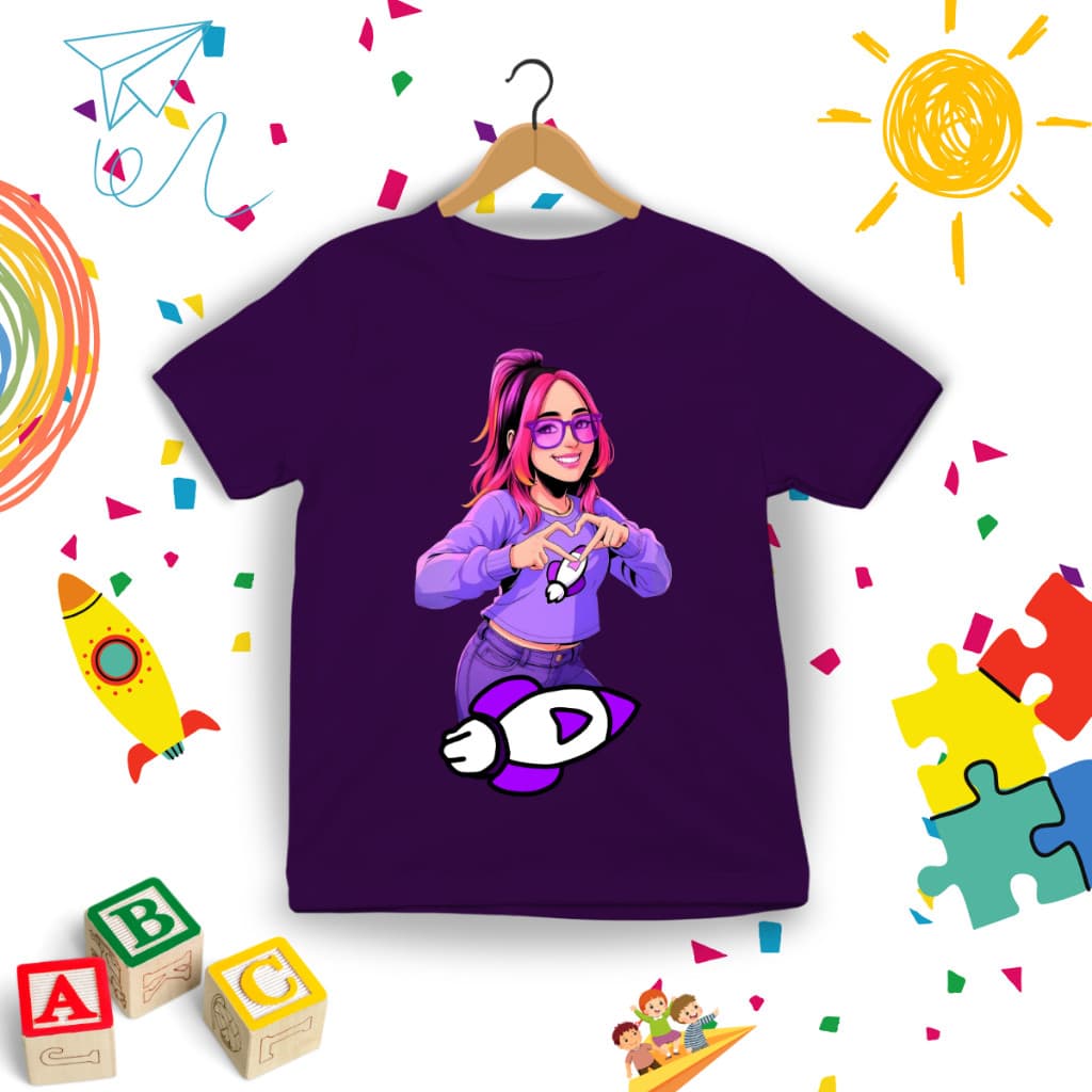 Camiseta Infantil Katlen Turma Dos Rosa Moda Juvenil Blusa 100% Algodão Menina e Menino Unissex