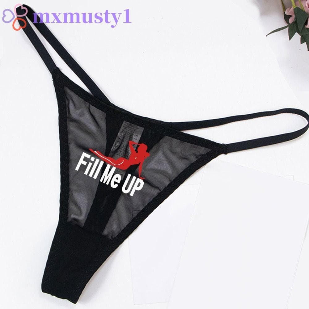 MXMUSTY Tanga De Malha , Cordas G Com Impressão Em Cores Sólidas , Cuecas Letras , Cintura Baixa , Costas T , Feminina