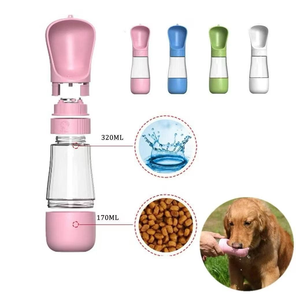 Garrafa De Água e Tigela de comida para Pet Portátil 320ml - XL