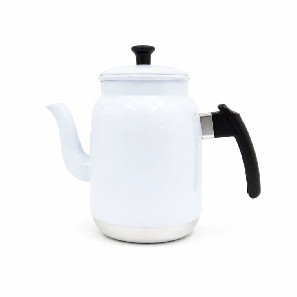 Bule Bojudo 1,5L com Tampa Alumínio Artesanal Cor Branco