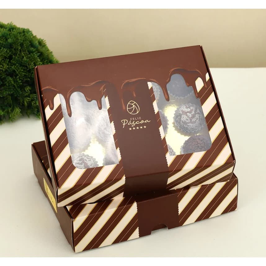 Kit 10 Caixas Para 20 Doces Brigadeiros e Bombons Páscoa Chocolate 3732