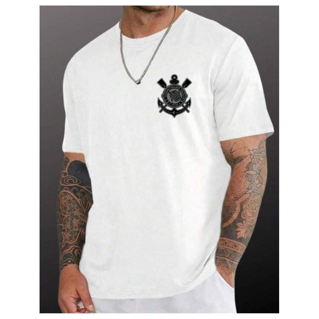 Camiseta Unissex Timão Manga Curta Moda Esportiva Corinthians Oferta