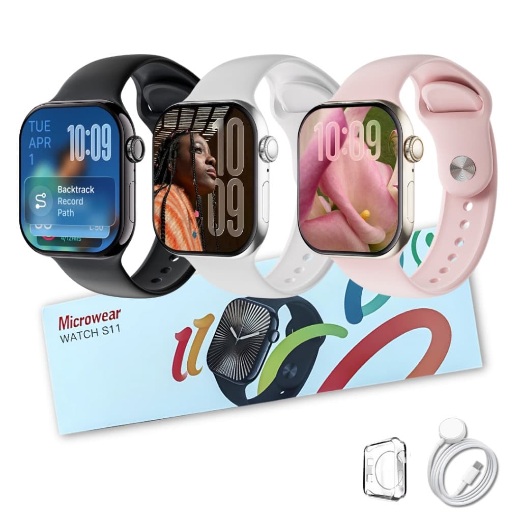 Smartwatch Microwear S11 Série 11 46mm 1GB | IA Avançada, Whatsapp, Chamadas, Saúde e Esporte - 2026 Imports