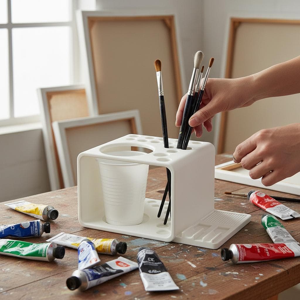 Suporte Organizador Limpeza Pincéis Artista Pintura