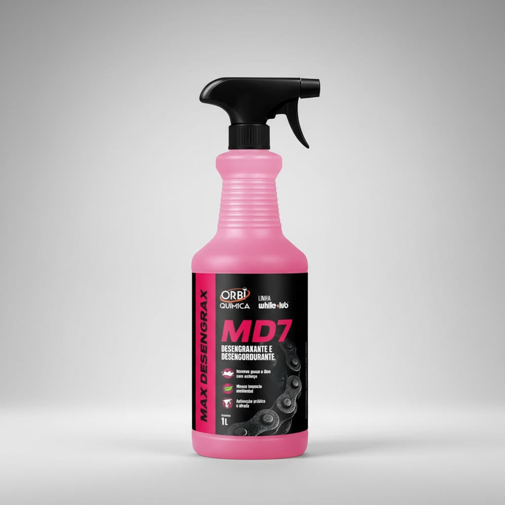 Desengraxante Orbi MD7 Max 1L Profissional Biodegradável Uso Automotivo e Industrial