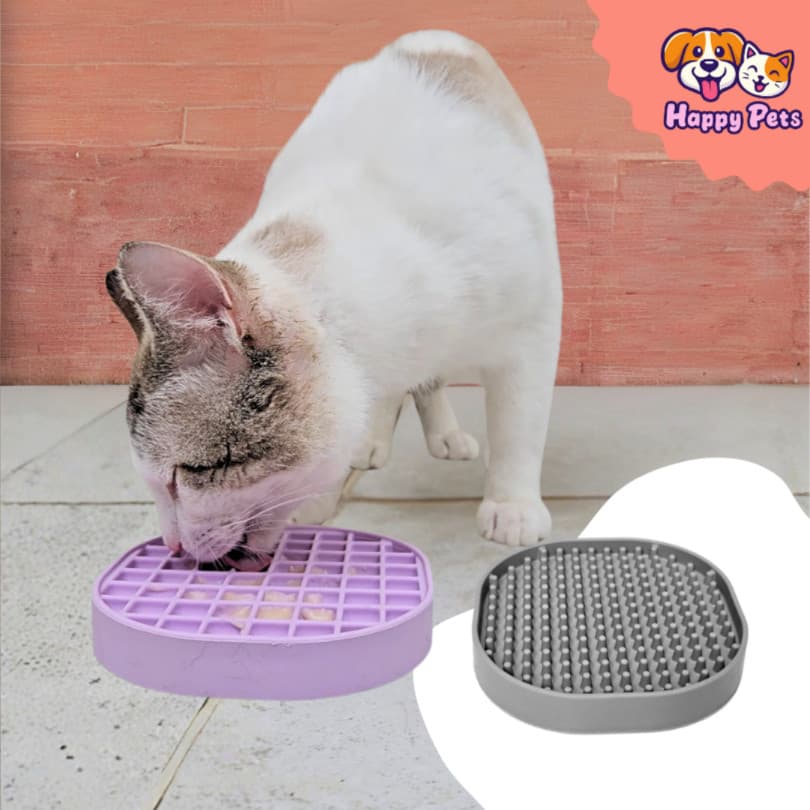 Comedouro Cat Lambe Para Alimentos Úmidos da Pet Games 2 em 1 Para Gato Divertido e Saudável