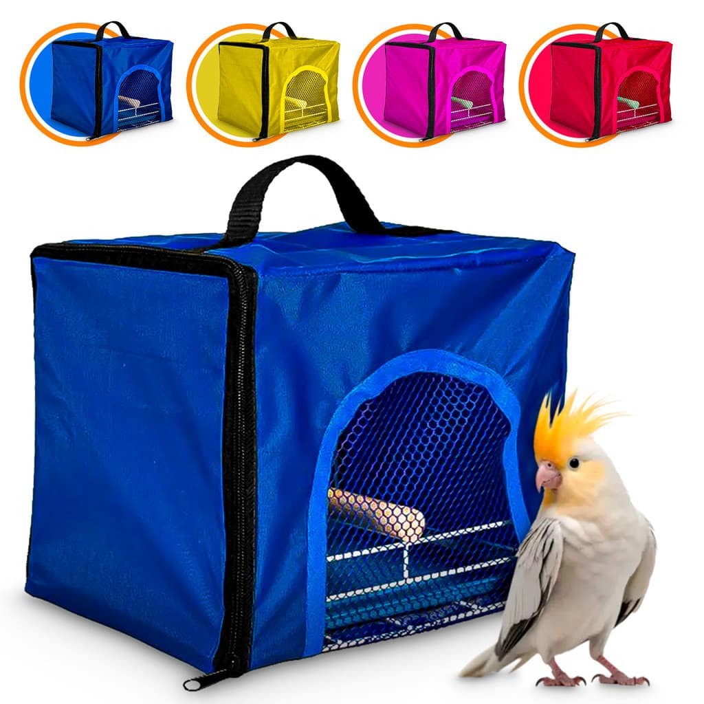 Bolsa Caixa Impermeável Para Transporte de Calopsitas e Aves de Pequeno Porte Com Poleiro