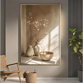 Quadro DecorativoFlor Abstrata Moderna Sem Moldura para Decoração de Casa, Decoração de Quarto Estética