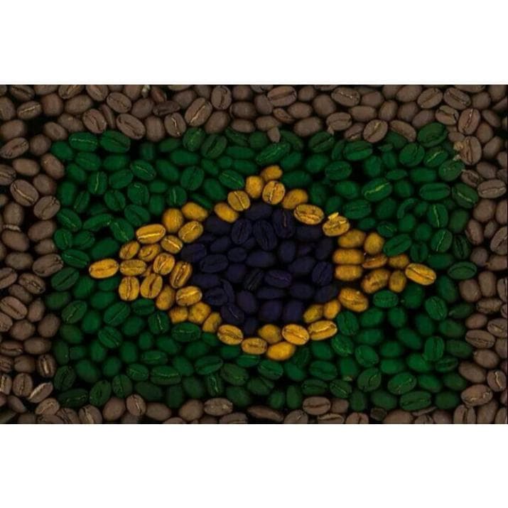 Quadro decorativo Bandeira do Brasil Café.