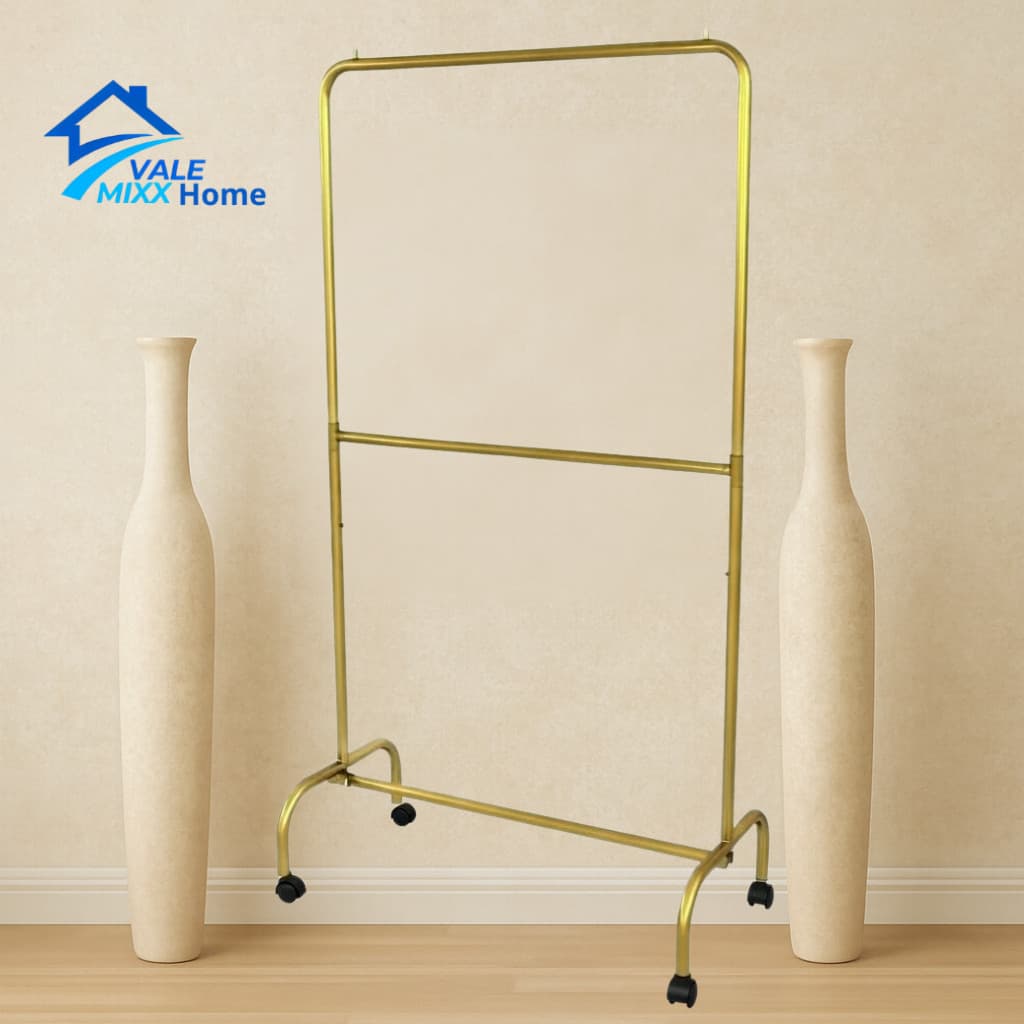 Arara Cabideiro Dupla Dobravel Com Rodinhas 100cm