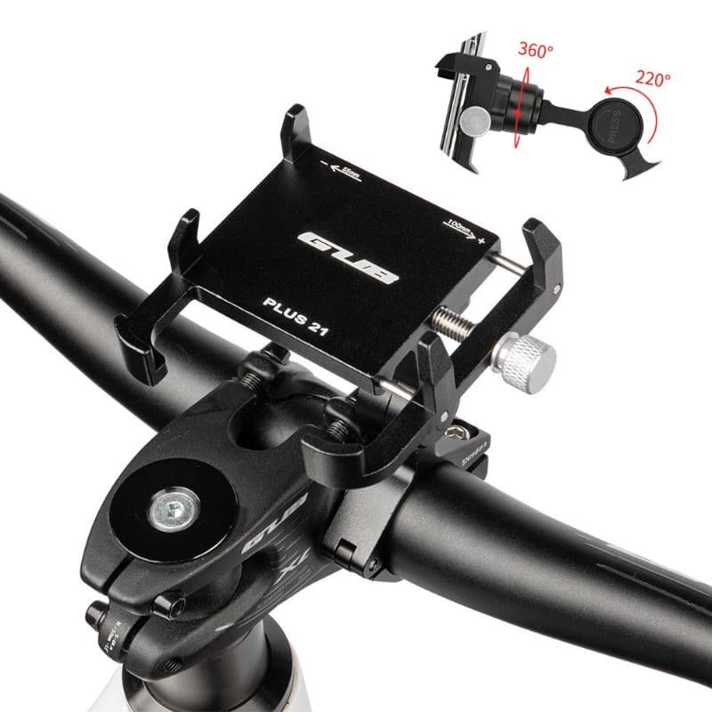 Suporte de Celular GUB PLUS 21 Aluminum Alloy Rotatable Adjustable Moto e Patinete Elétrico