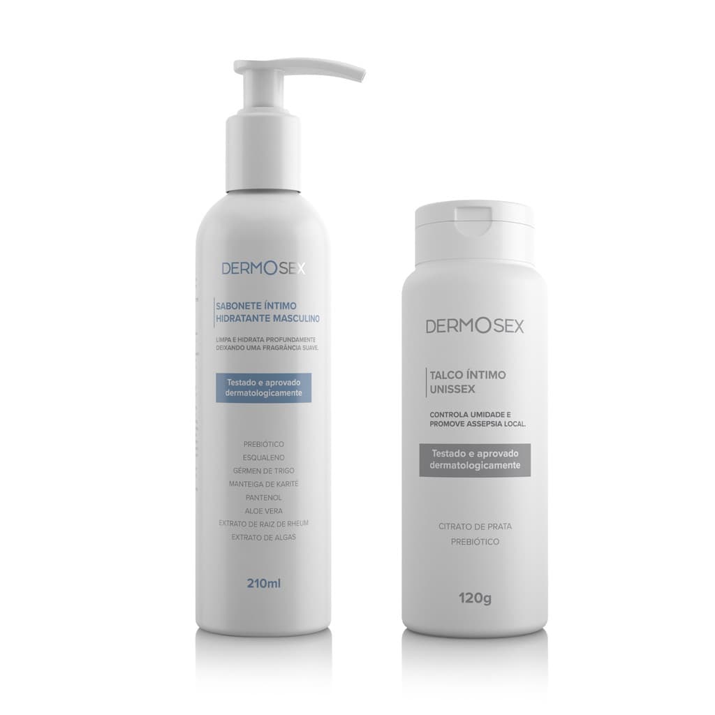Kit Higiene Íntima Masculina Talco Íntimo + Sabonete Líquido Íntimo Masculino Cuidado e Higiene