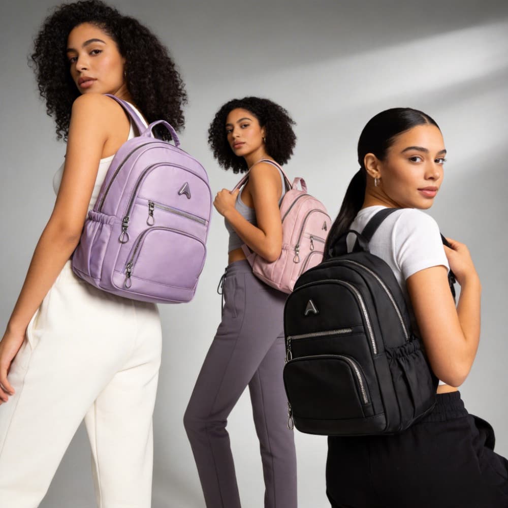 Mochila Luxo Feminina Nylon Resistente Moderna Várias Cores